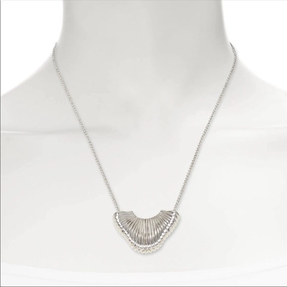 Sole Society Jewelry Sole Society Grooved Fan Silver Pendant